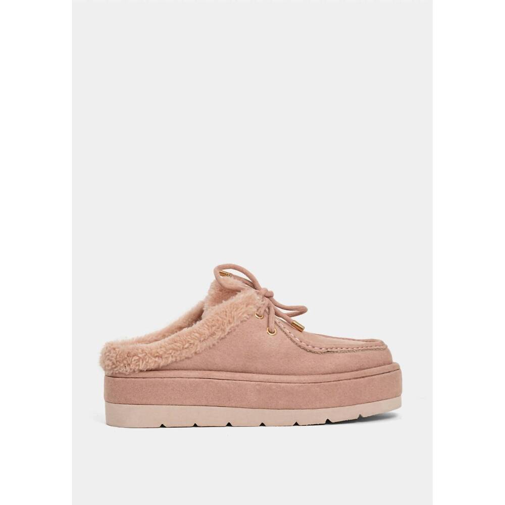 NEW SHU SHOP women's tulsa suede mules in pink suede